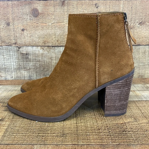 BP Boots Womens 8.5 Tan Genuine Leather Suede‎ Ankle Booties Nordstrom - Picture 5 of 14